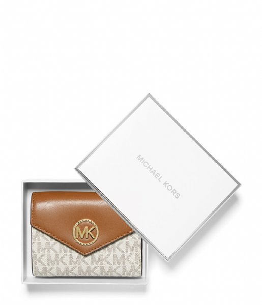Michael Kors Tri-fold portemonnee Greenwich Medium Env Trifold Vanilla Acorn (149)