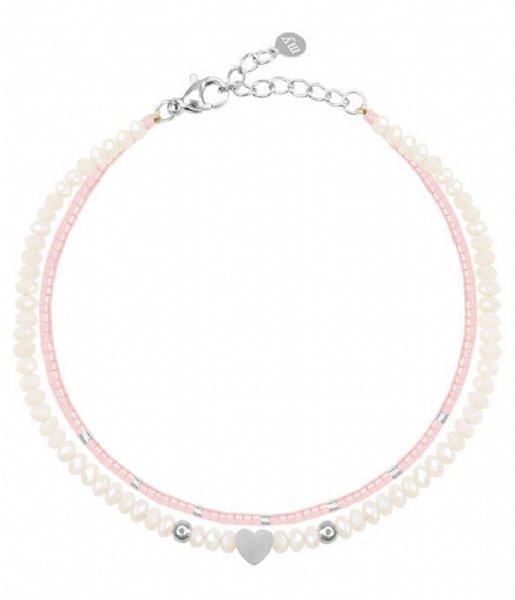 My Jewellery Armband Roze dubbele armband silver colored (1500) My Jewellery Armband Roze dubbele armband silver colored (1500)