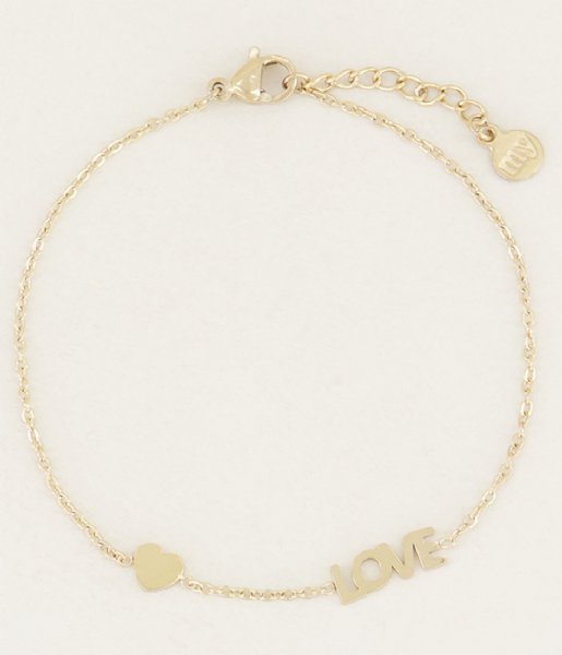My Jewellery  Armband met Love en Hartje gold colored (1200)
