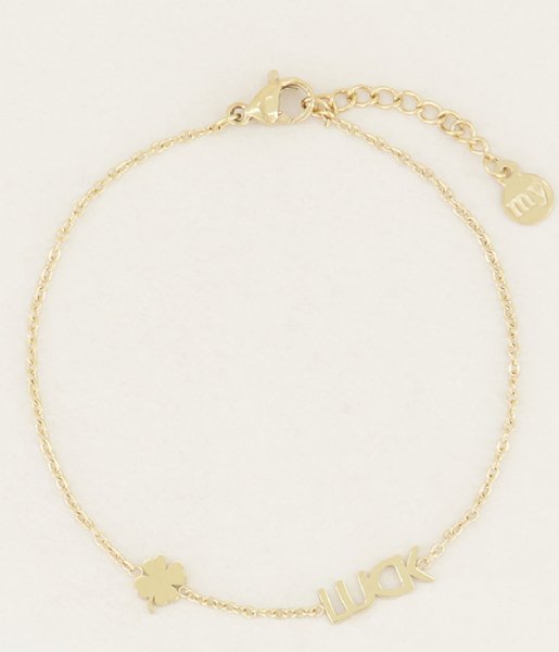 My Jewellery  Armband met Luck en Klaver gold colored (1200)