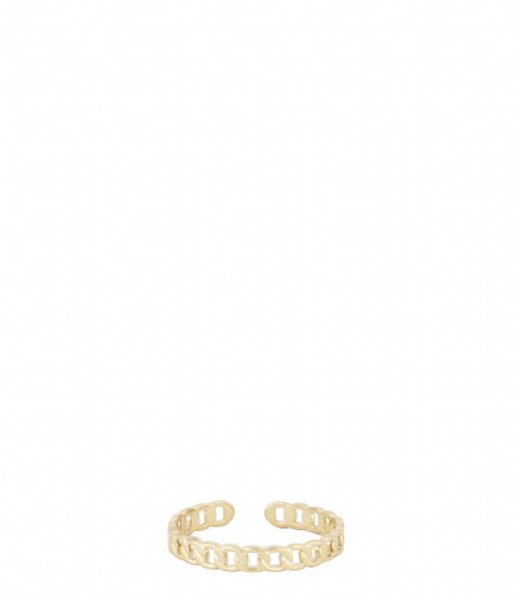 My Jewellery  Ring platte schakels goudkleurig (1200)