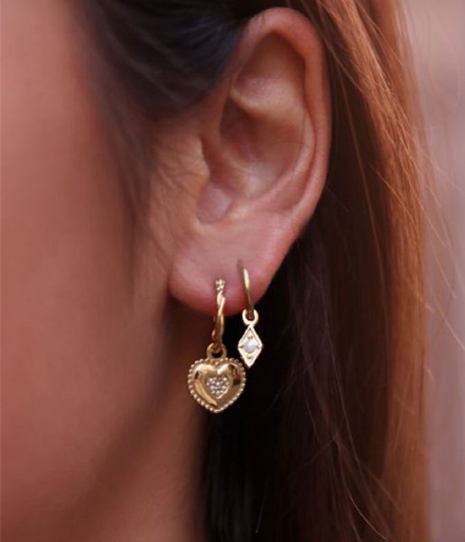 My Jewellery  Parel oorbellen hart goudkleurig (1200)