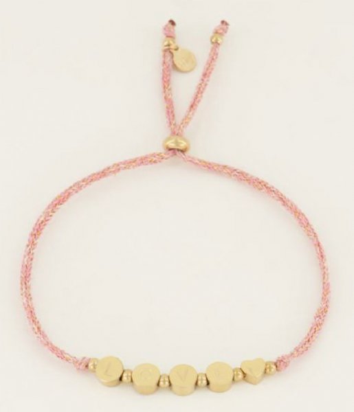 My Jewellery  Touw armband love Goudkleurig (1200)