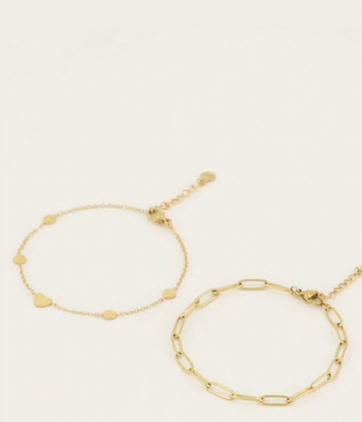 My Jewellery  Armbanden set Schakel Gold colored (1200)