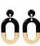 My Jewellery Oorbellen Bicolor Oval Earrings zwart (1100)