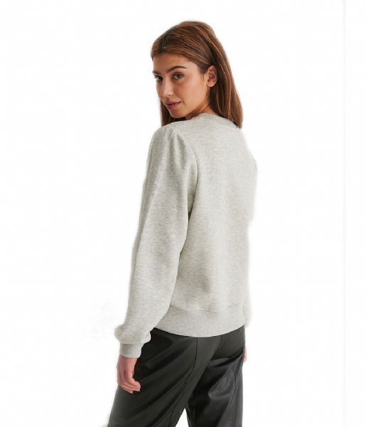 NA-KD  Puff Sleeve Sweater Grey Melange