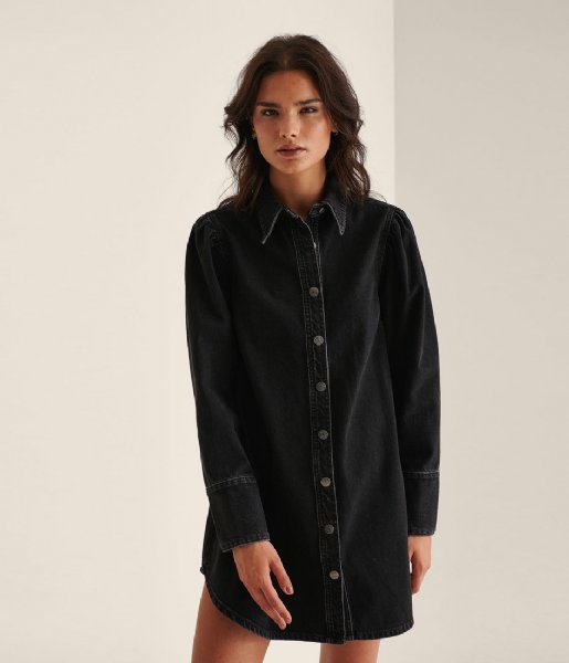 NA-KD  Organic Denim Shirt Dress Black Wash