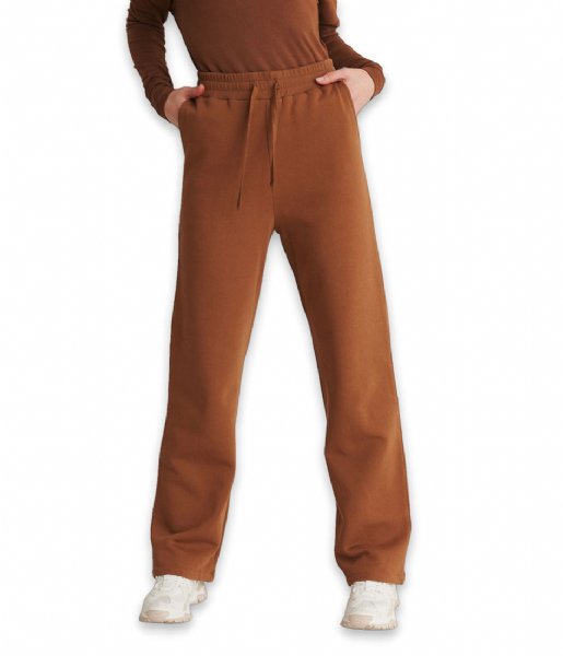 NA-KD  Straight Jersey Pants Brown