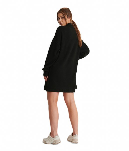 NA-KD Jurk High Knitted Mini Dress Black