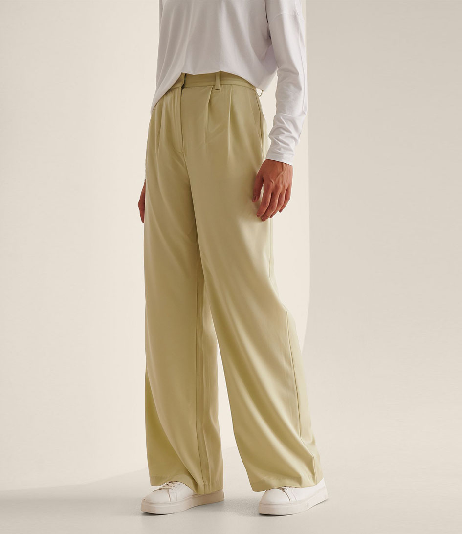 NA-KD linen cargo pants in beige