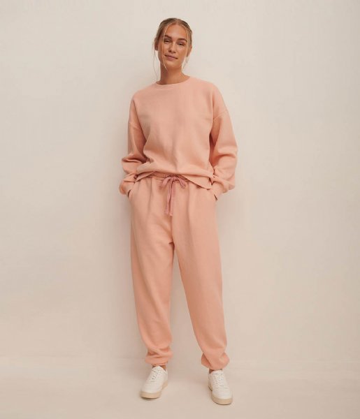 NA-KD  Love Embroidery Sweatpants Coral Pink (0891)