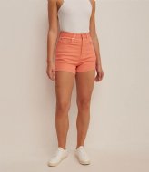 NA-KD Raw Hem Slit Denim Shorts Desert Pink (5449)