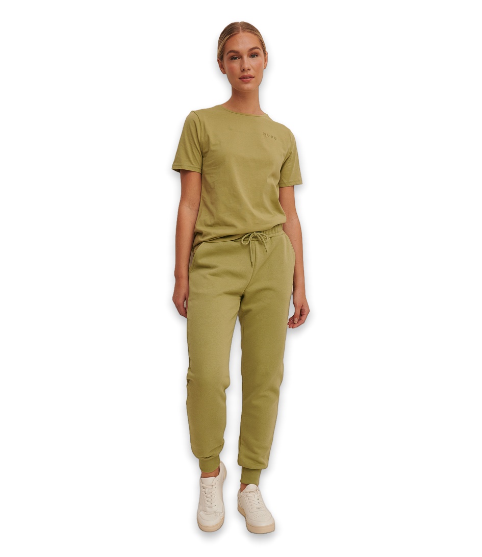 NA-KD NA KD Nachtmode & Loungewear Organic Logo Basic Hoodie Groen