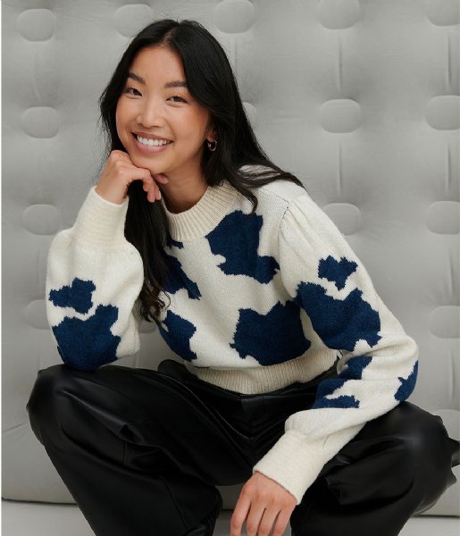 NA-KD  Cow Print Sweater Multi