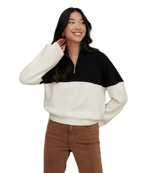 NA-KD  Colourblock Zip Sweater Black Combo