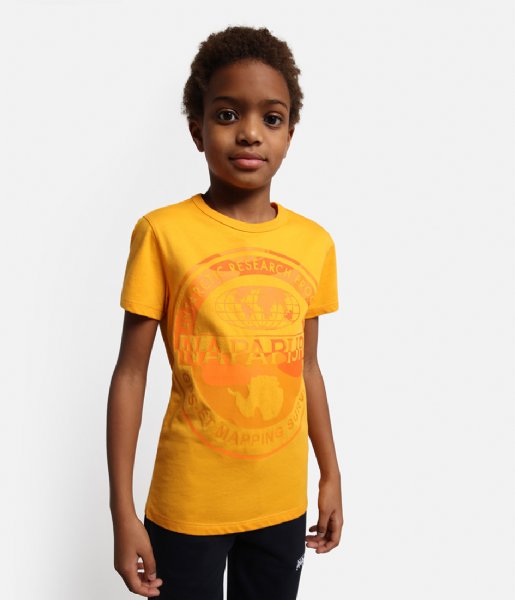 Slank Hond Pak om te zetten Napapijri T-shirt Kids S Talefre Yellow Radiant | The Little Green Bag