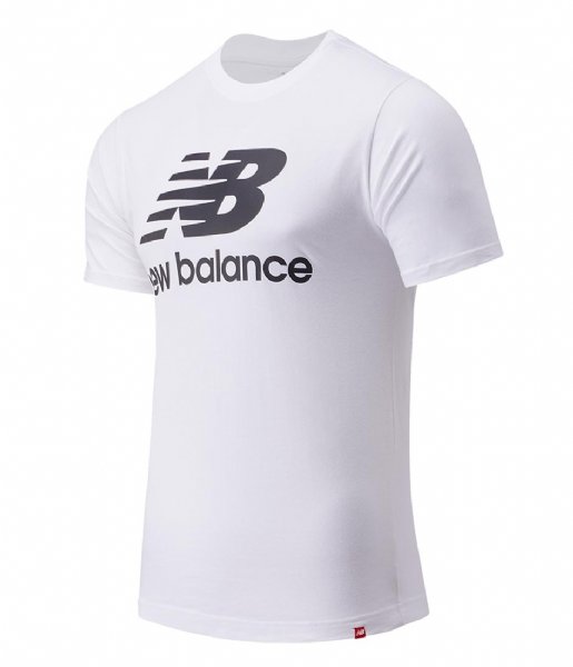 New Balance  Essentials Stacked Logo Tee White (WT)