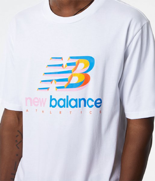 New Balance  Athletics Amplified Logo Tee White (WT)