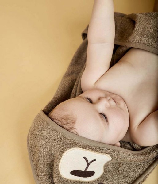 Nuuroo  Aki Hooded Baby Towel Cobblestone