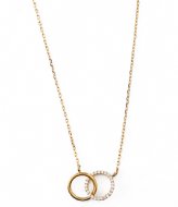 Orelia Pave Interlocking Mini Ring Necklace Gold colored