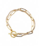Orelia Cupchain and Link t-bar bracelet Gold colored