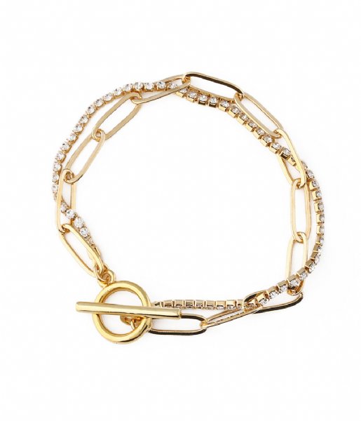 Orelia  Cupchain and Link t-bar bracelet Gold colored