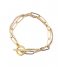 Orelia  Cupchain and Link t-bar bracelet Gold colored