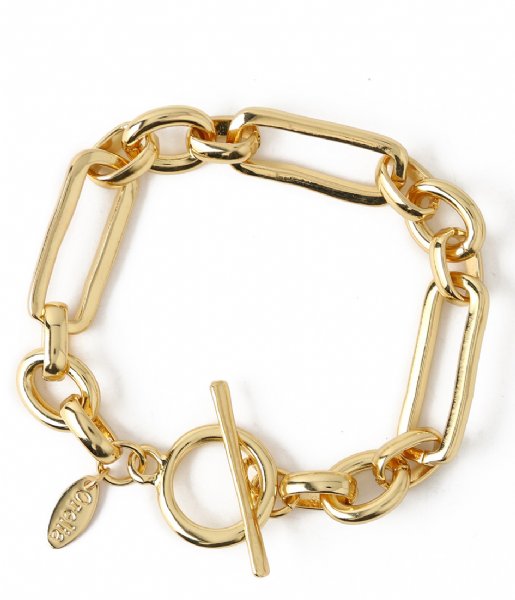 Orelia  Rectangular Link T-Bar Bracelet Gold plated