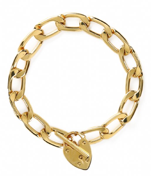 Orelia  Chunky Heart Padlock T-Bar Bracelet Gold plated