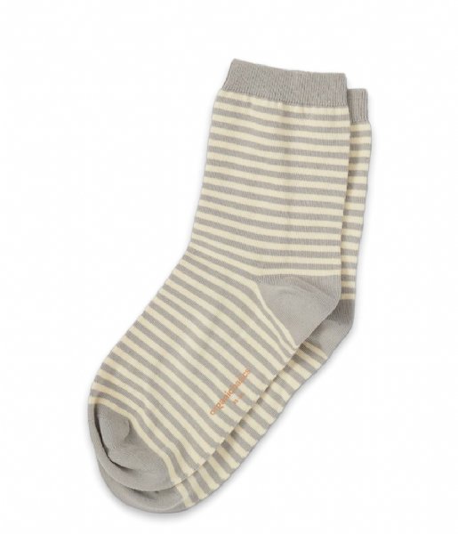 Organic Basics  Organic Cotton Color Striped Socks Grey