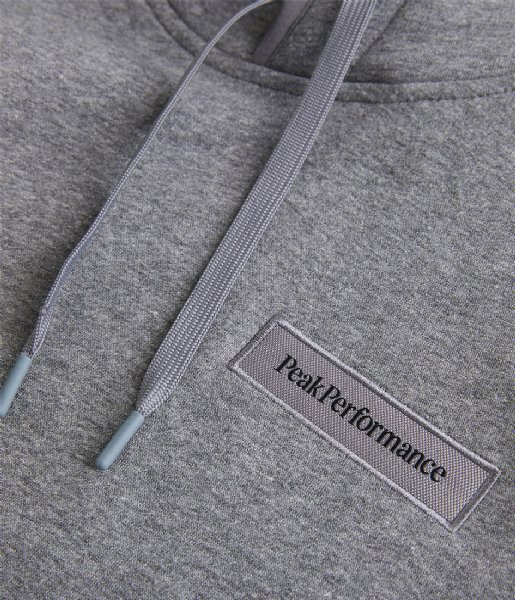 Peak Performance  Logo Hood Sweatshirt Me Grey Melange