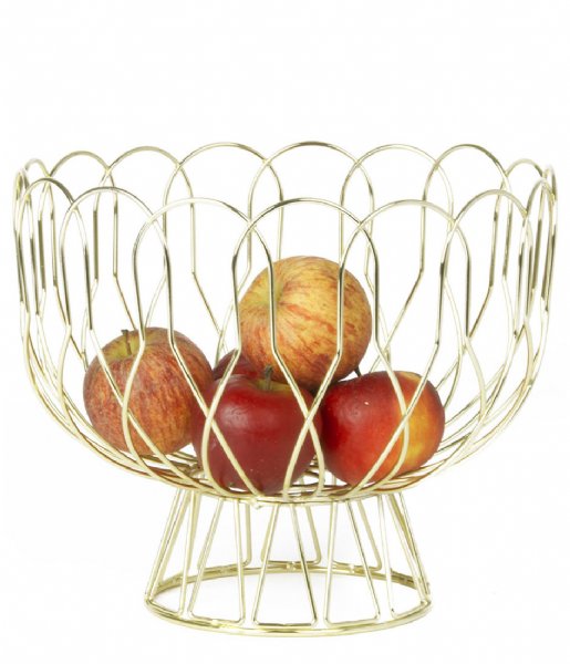 Present Time  Fruit bowl Wired metal Gold Plated (PT2519GD)