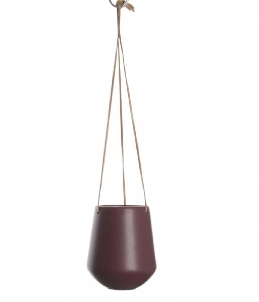 Present Time  Hanging pot Skittle ceramic matt burgundy red (PT2846RD)