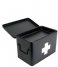 Present Time  Medicine Storage Box Metal W. White Cross L Black (PT2950L)