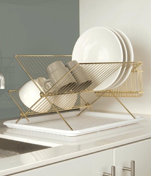 Present Time  Dish rack Gold colored (PT3116GD)