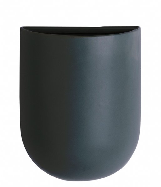 Present Time  Wall Plant Pot Oval Ceramic Matt Night Blue (PT3383DB)