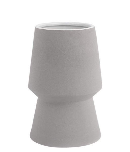Present Time  Vase Cast edged ceramic Mouse Grey (PT3479GY)