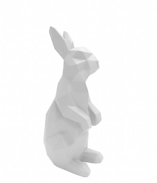Present Time  Statue Origami Bunny standing polyresin matt white (PT3493WH)