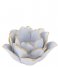 Present Time Świecznik Candle holder Flower big porcelain White (PT3508WH)