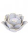 Present Time Świecznik Candle holder Flower big porcelain White (PT3508WH)