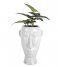 Present Time  Plant pot Mask long glazed White (PT3553WH)