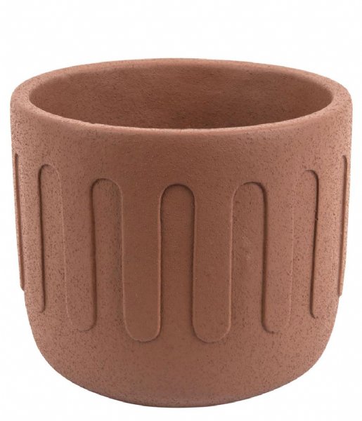 Present Time  Plant pot Drips cement medium Clay brow (PT3604BR)
