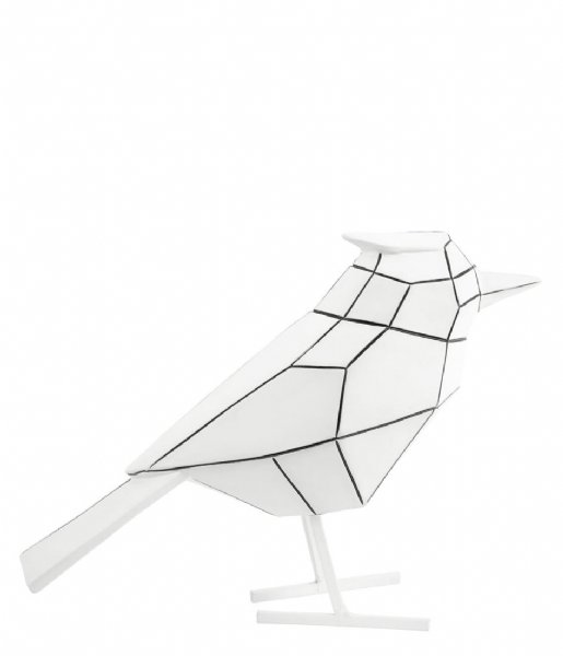 Present Time  Statue bird large polyresin White black stripes (PT3608WH)