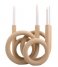Present Time  Candle holder Rings polyresin Q4-20 Sand brown (PT3613SB)