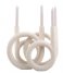 Present Time Decoratief object Candle holder Rings polyresin Q4-20 Ivory (PT3613WH)