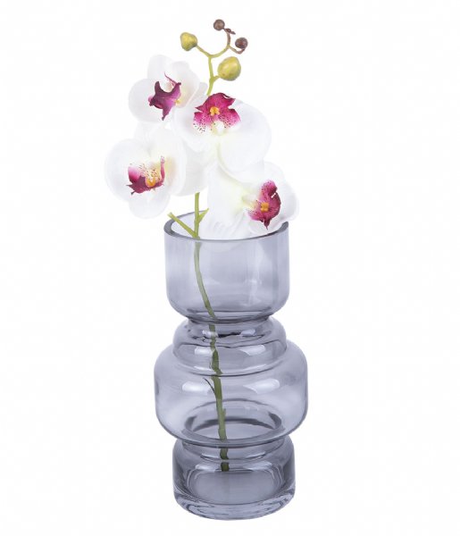 Present Time  Vase Courtly Glass Medium Dark Grey (PT3628GY)