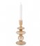 Present Time Świecznik Candle holder Glass Art rings medium Sand Brown (PT3635BR)