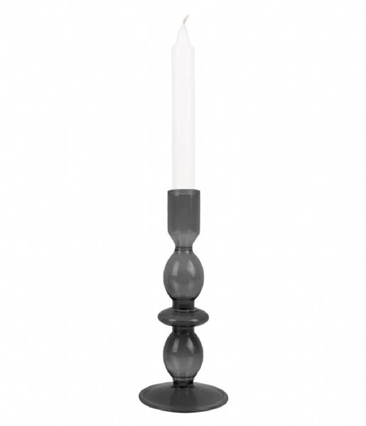 Present Time Świecznik Candle holder Glass Art bubbles Medium Black (PT3637BK)
