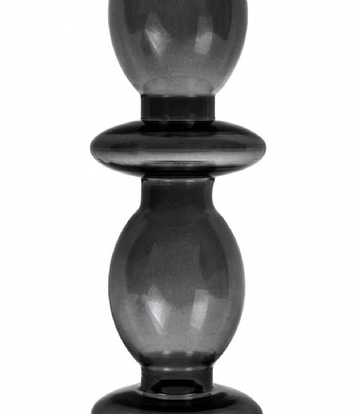Present Time Świecznik Candle holder Glass Art bubbles Medium Black (PT3637BK)