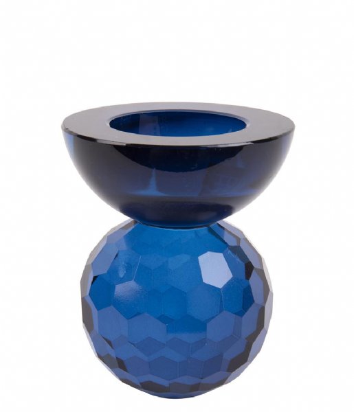 Present Time Świecznik Candle holder Crystal Art small Bowl Blue (PT3642BL)